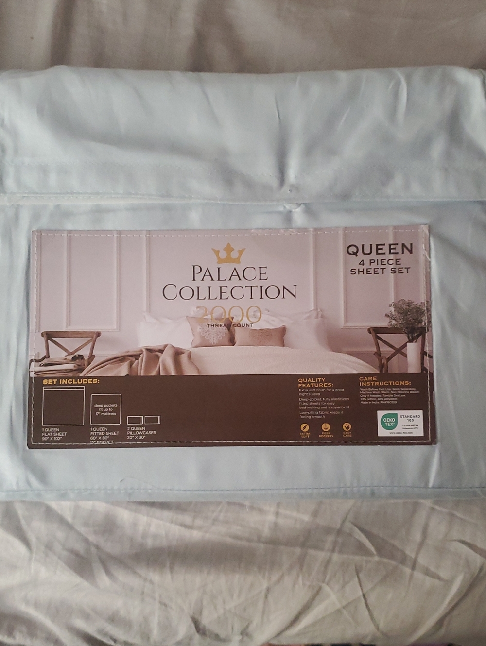 Palace Collection White Queen 4-Piece Sheet Set 2000 Thread Count